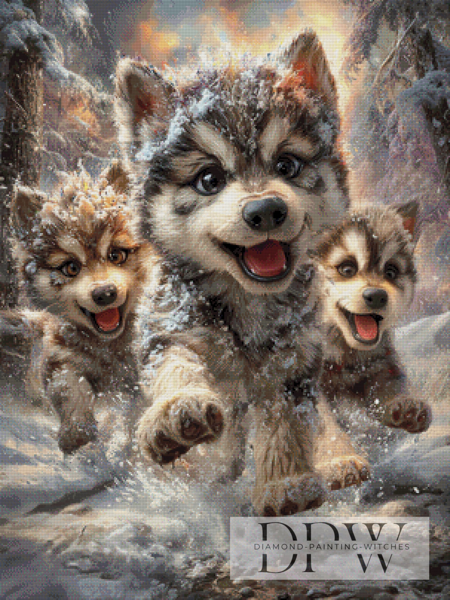 Wettrennen im Schnee by Casalla Vendetta, 75x100cm mit 150 Farben DPW-4619