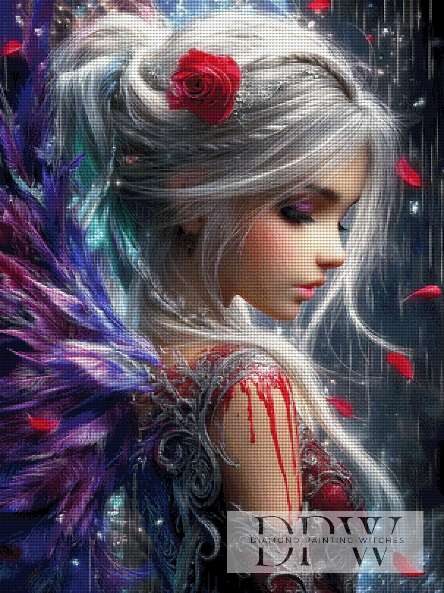 Red Rose Angel by Elly_A.I 75x100cm mit 260 Farben DPW-4635