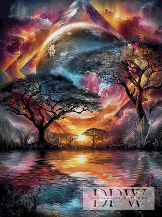 Baumlichter by Sweet_Loco_AI 90x120cm mit 260 Farben DPW-4640