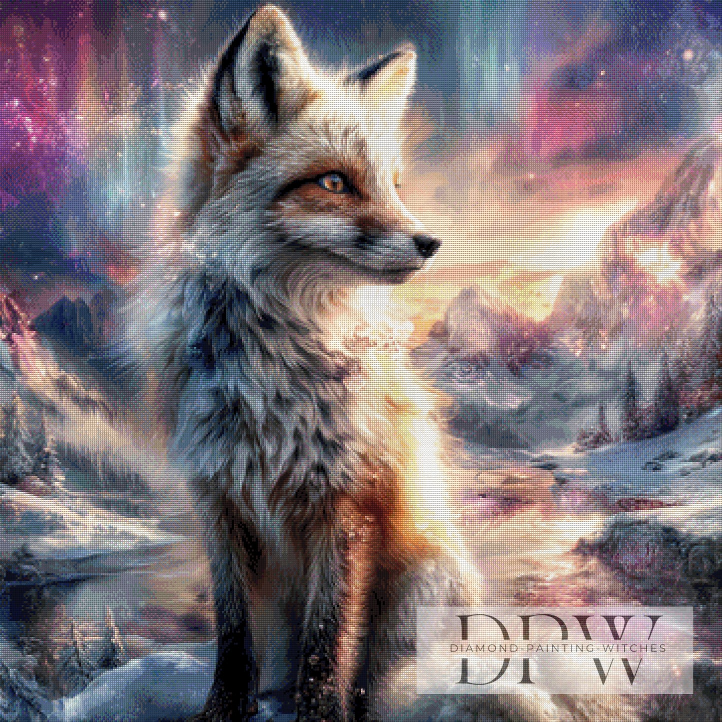 Polarfuchs by ellufija 90x90cm mit 210 Farben DWP-4641