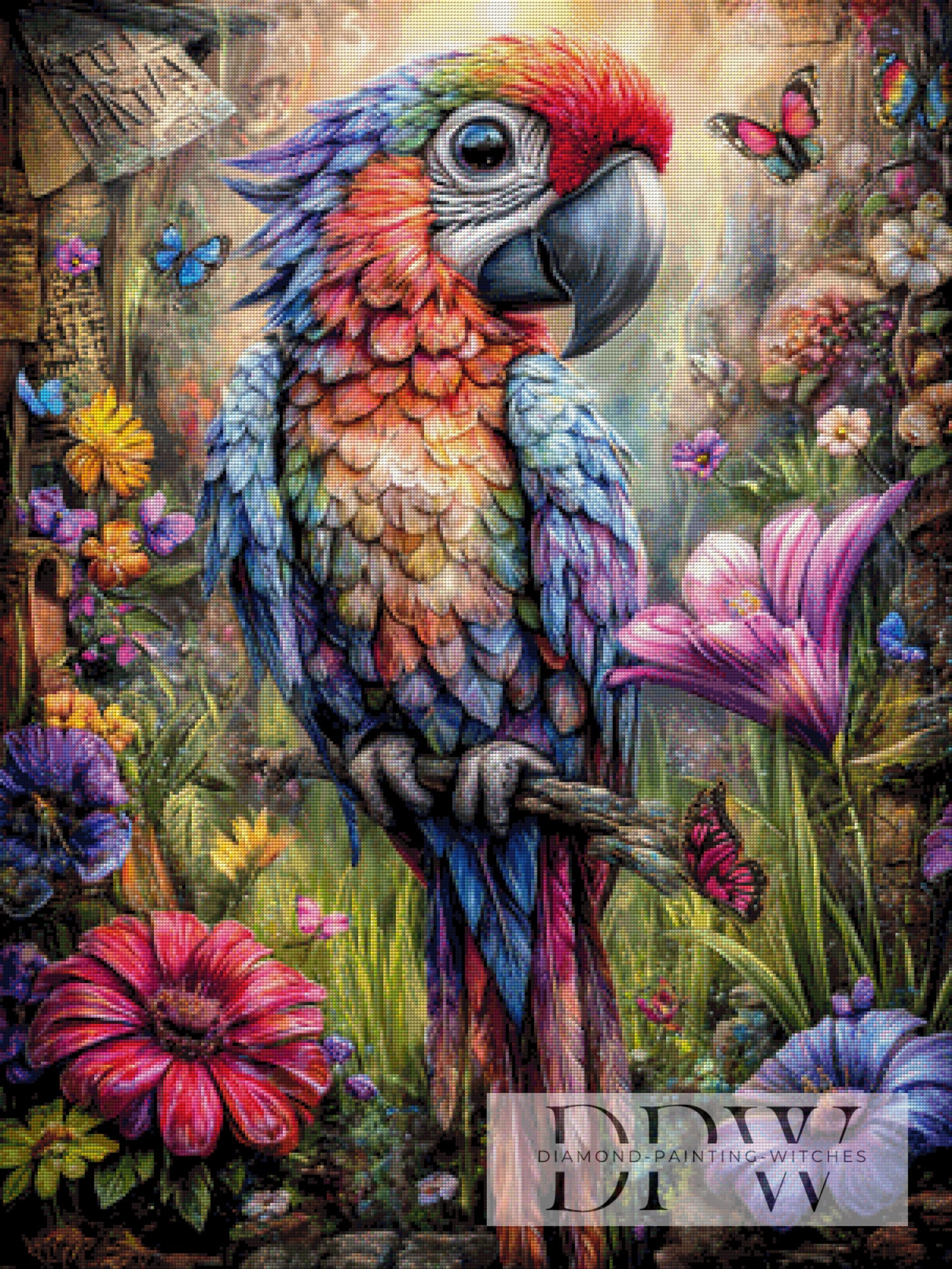 Pauli der bunte Papagei by CreatiVart 75x100cm mit 400 Farben DPW-4650