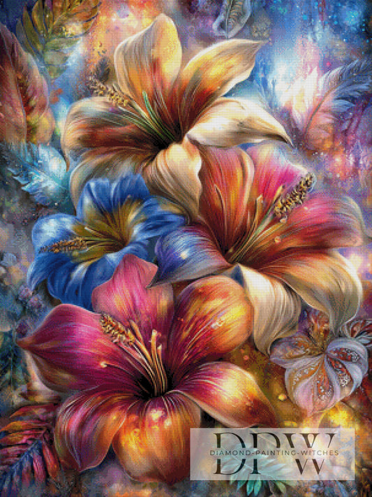 Bunte Lilien by CreatiVart 75x100cm mit 390 Farben DPW-4651