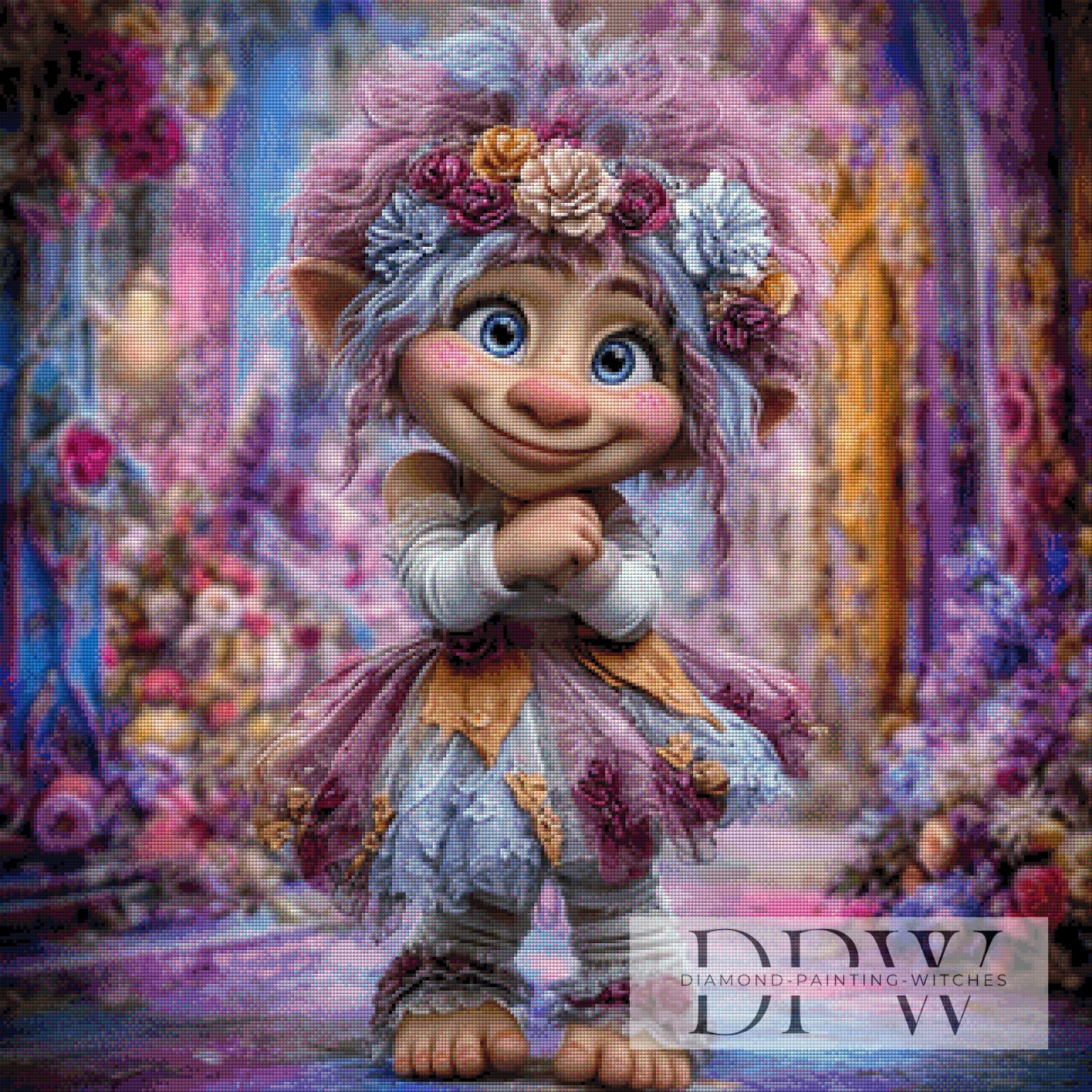 Bärbel Blümchen by CreatiVart 80x80cm mit 240 Farben DPW-4654