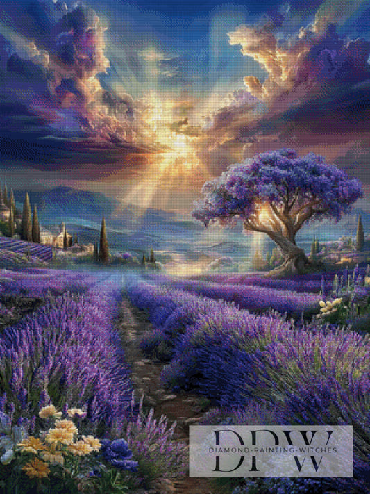 Lavendel Feld by Maggie 75x100cm mit 200 Farben DPW-4658