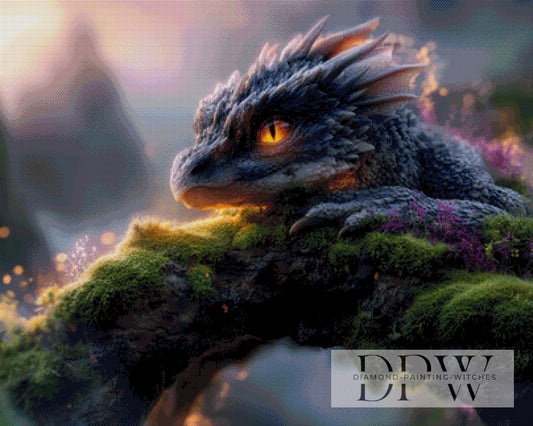 Drachen Nachwuchs by theA.art 100x80cm mit 222 Farben DPW-4666