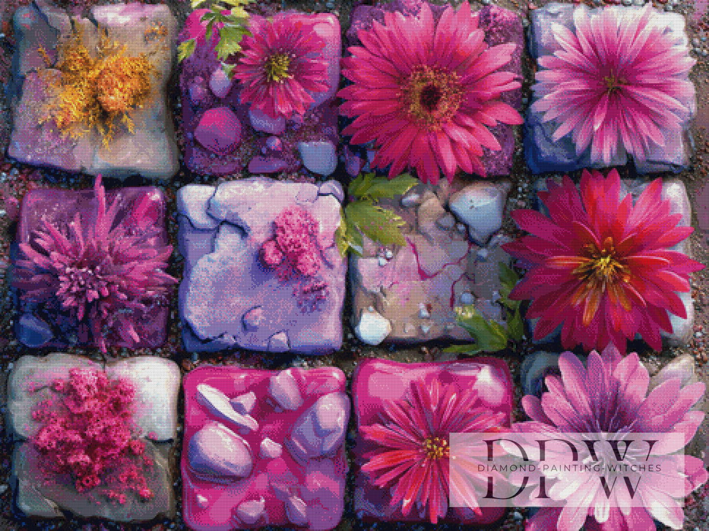 Flower Tiles by theA.art 120x90cmm mit 310 Farben DPW-4667