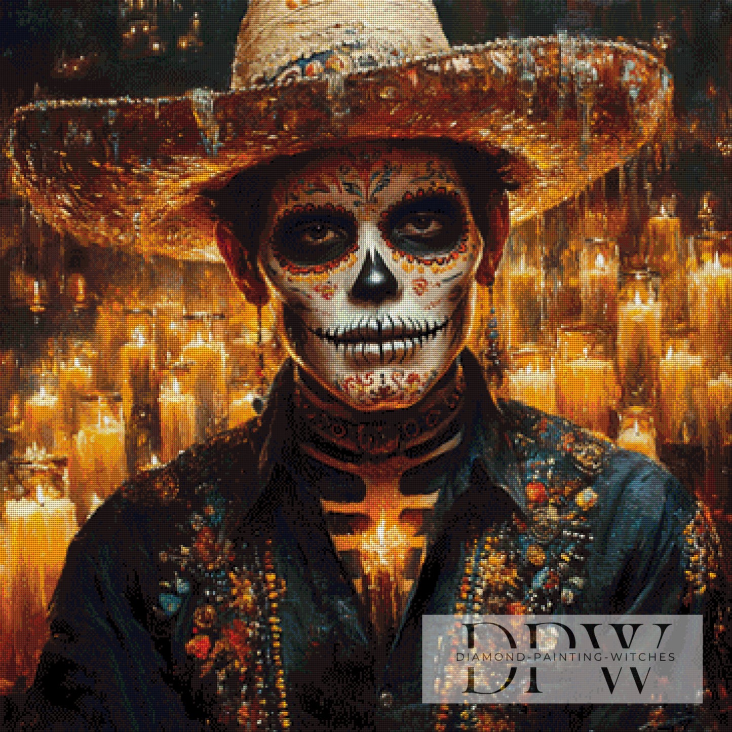 Muerta dings bums by Lisa Morgan 90x90cm mit 180 Farben DPW-4672