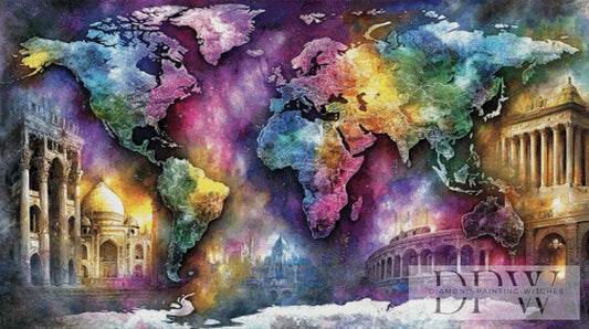Weltkarte II by Elly_A.I  125x70cm mit 330 Farben DPW-469
