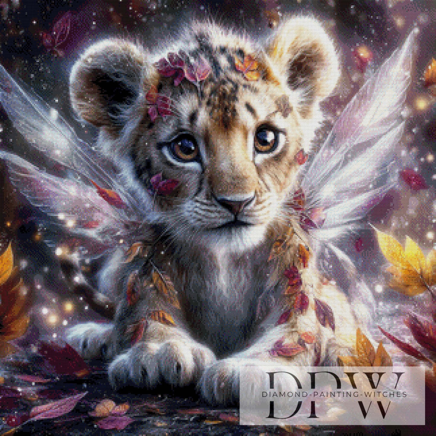 Flying Lion by ellufija 80x80cm mit 190 Farben DPW-4728
