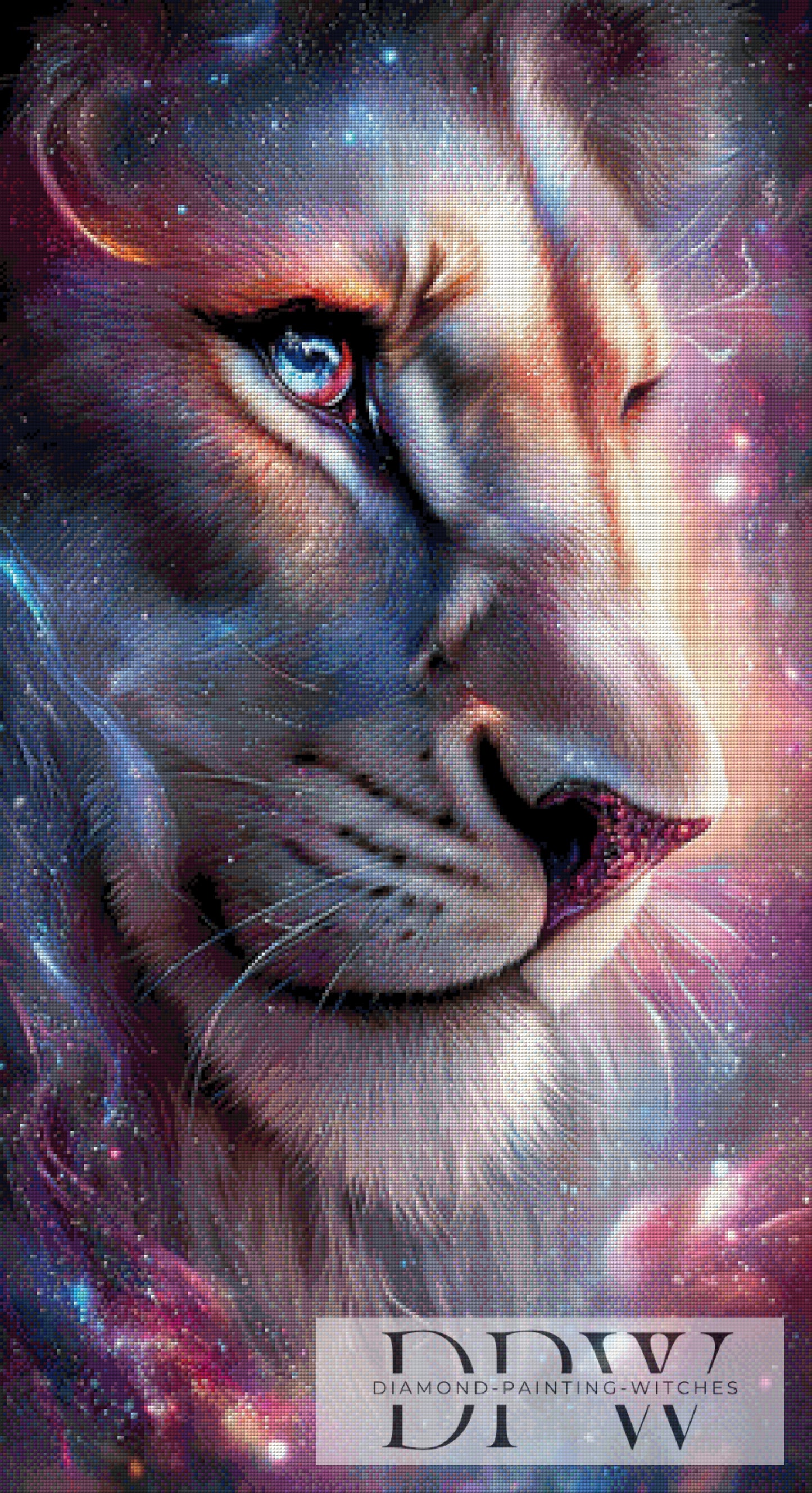 Lions Stars by ellufija 60x110cm mit 222 Farben DPW-4729