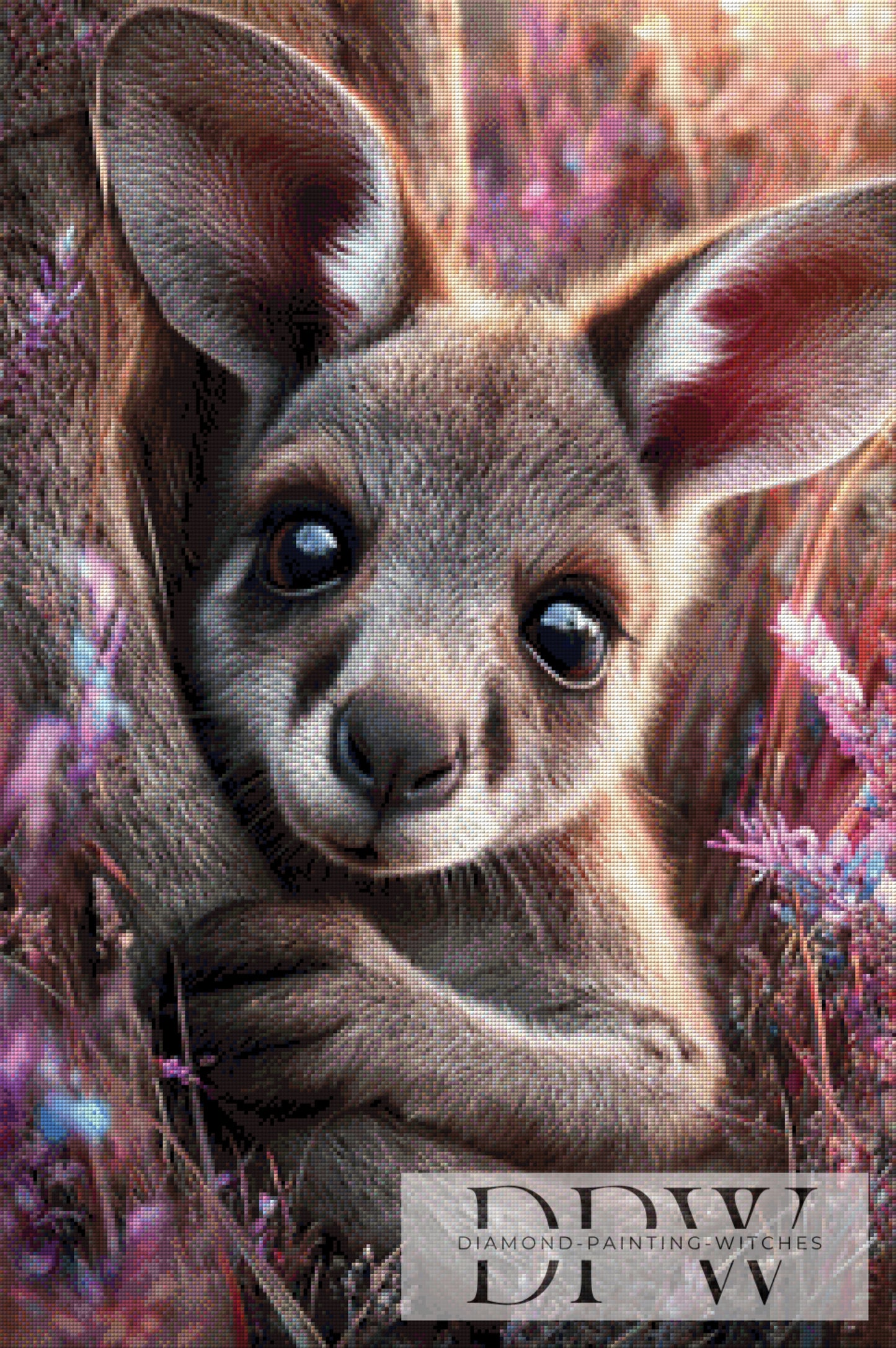 Kangaroo looking by ellufija 60x90cm mit 195 Farben DPW-4732
