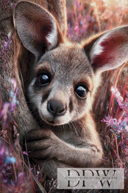 Kangaroo looking by ellufija 60x90cm mit 195 Farben DPW-4732