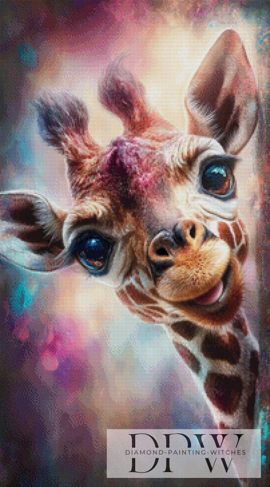 Giraffe looks by ellufija 50x90cm mit 240 Farben DPW-4734