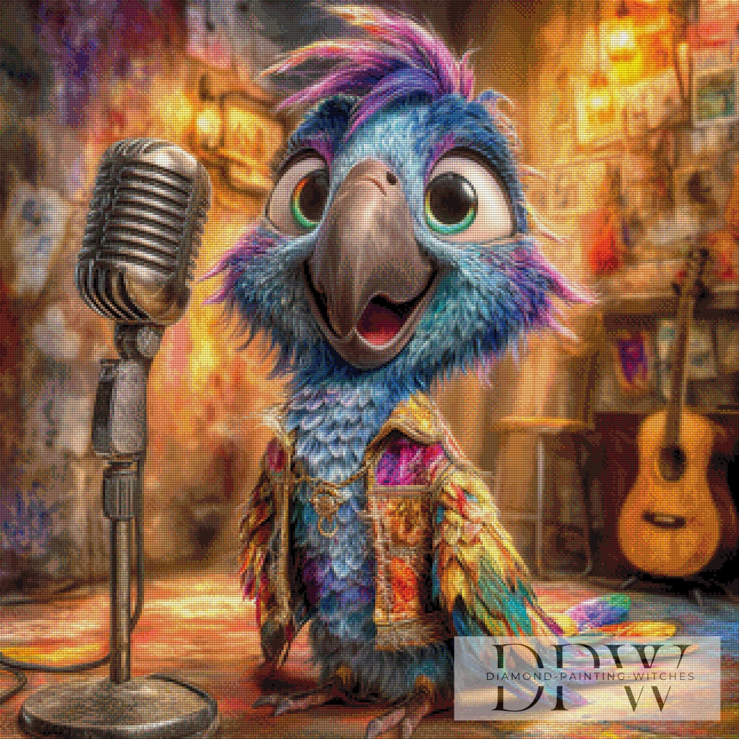 Rockstar Birdy by Casalla Vendetta 80x80cm mit 350 Farben DPW-4738