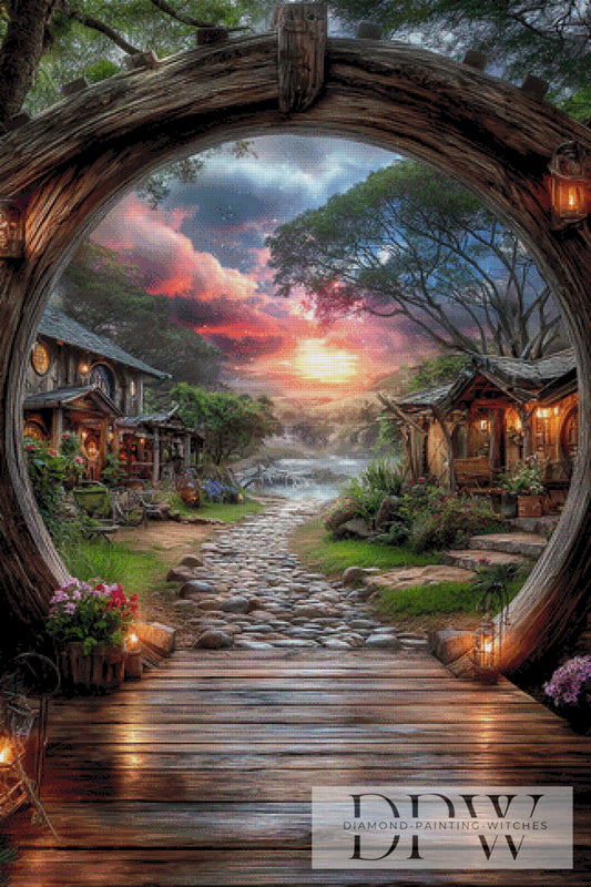 Blick ins Dorf by Elly_A.I. 80x120cm mit 270 Farben DPW-4739