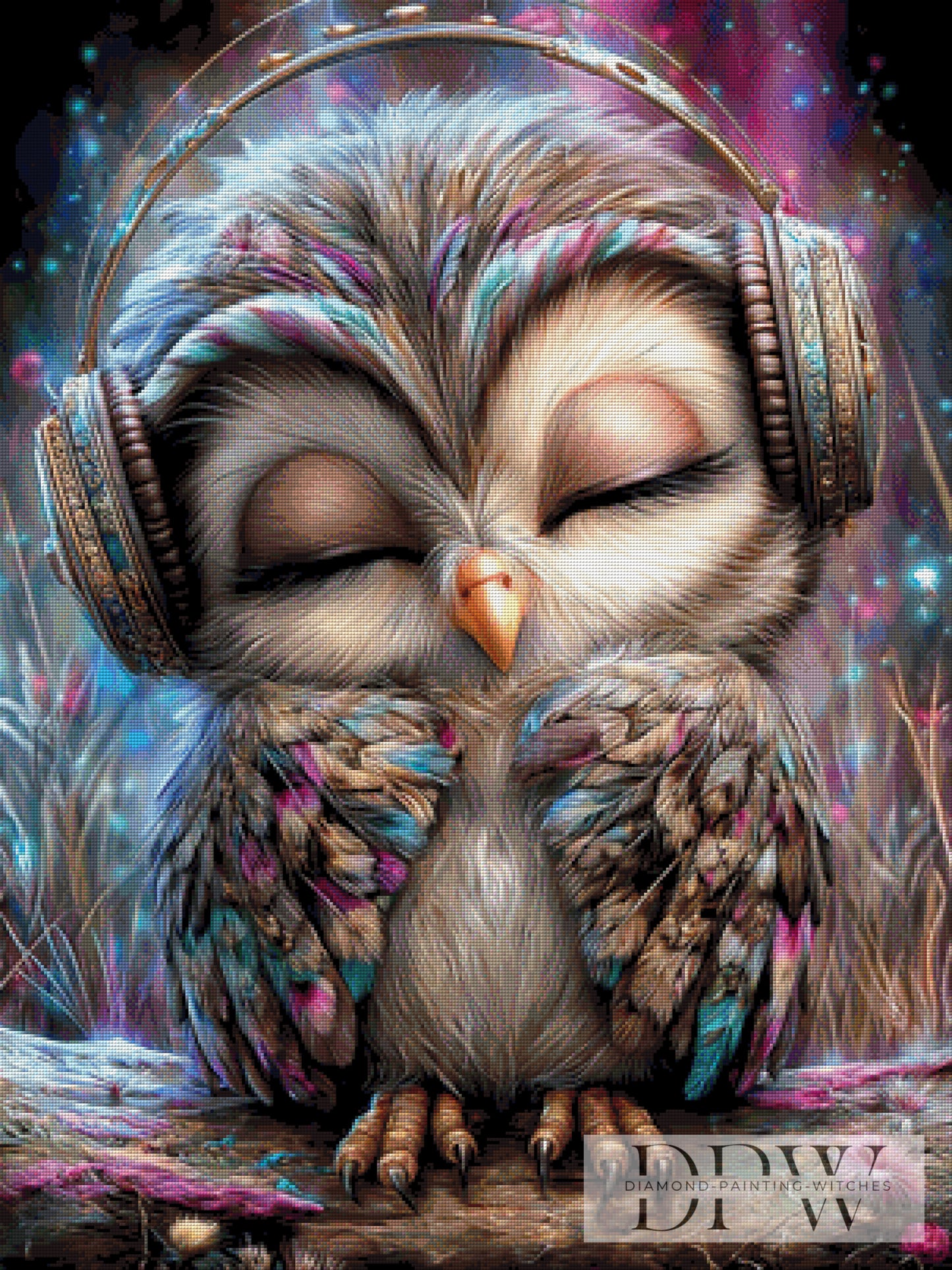 Chilliges Eulchen by Elly_A.I 75x100cm mit 260 Farben DPW-4753