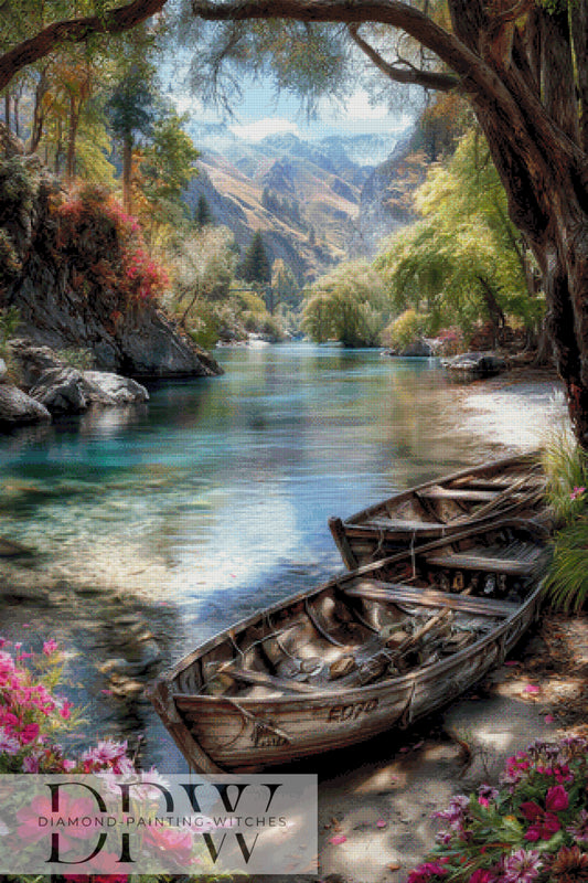Idylle am See by Elly_A.I 80x120cm mit 290 Farben DPW-4767