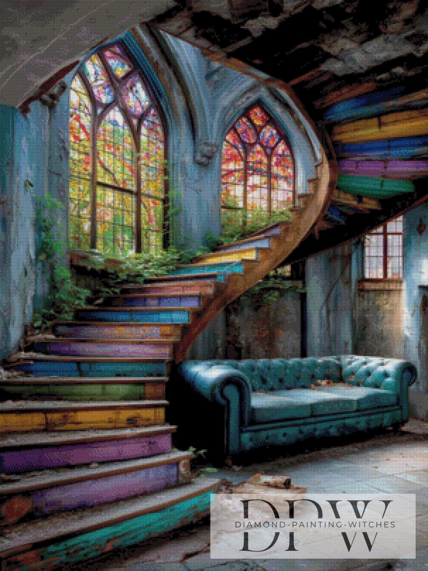 Lost bunte Treppe by QN 75x100cm mit 290 Farben DPW-4775