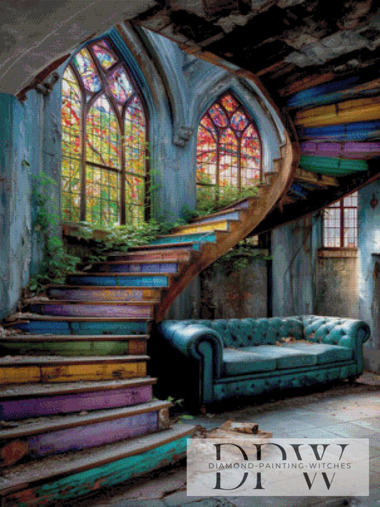 Lost bunte Treppe by QN 75x100cm mit 290 Farben DPW-4775