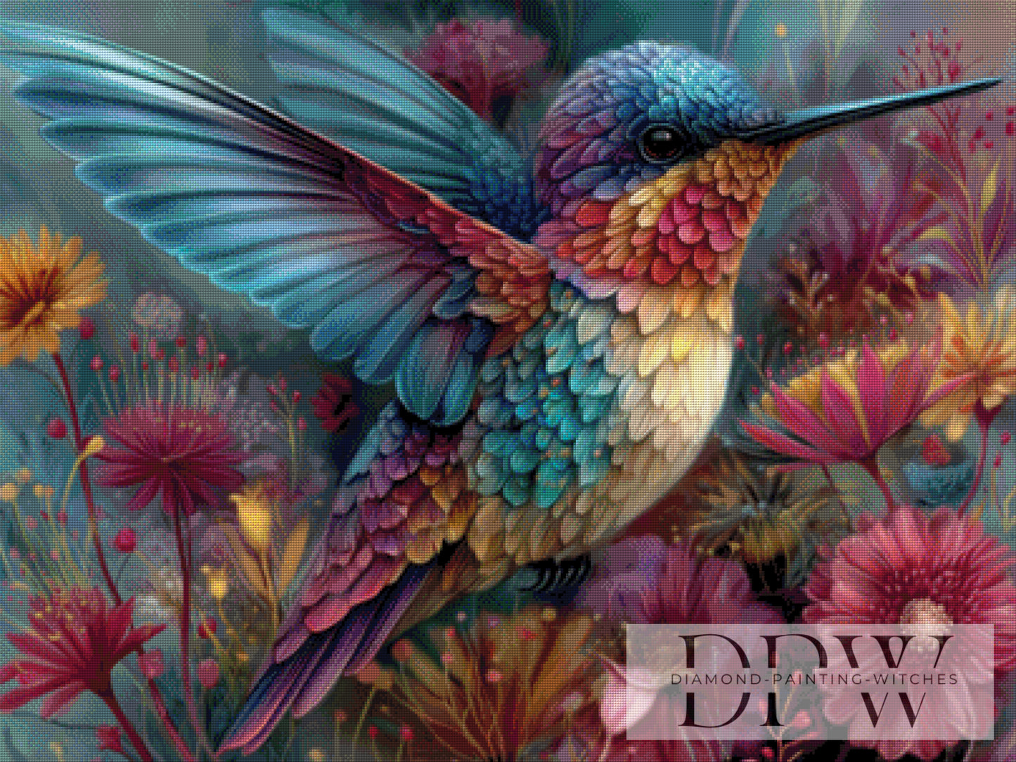 Regenbogen Kolibri by QN 100x75cm 270 Farben DPW-4777