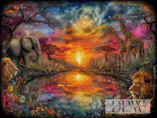 Frieden im Dschungel by CreatiVart 120x90cm 300 Farben DPW-4781