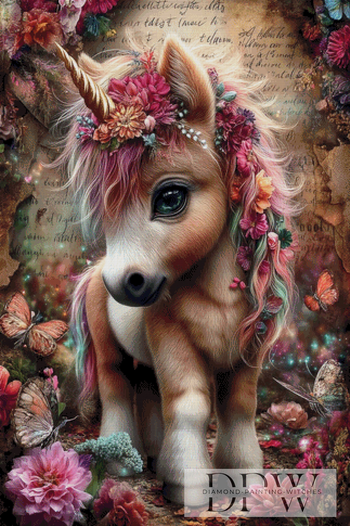 Vintage Traumhörnchen by ellufija 80x120cm mit 270 Farben DPW-4807