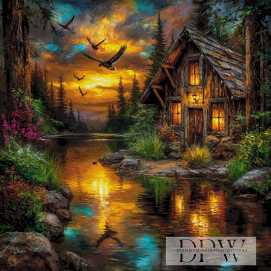Ferienhaus am See by Casalla Vendetta 90x90cm mit 220 Farben DPW-4824
