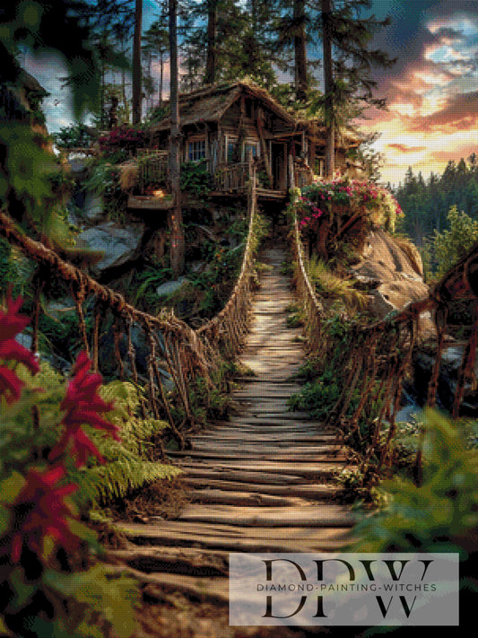 Die Brücke ins Abendlicht by QN 75x100cm mit 230 Farben DPW-4830
