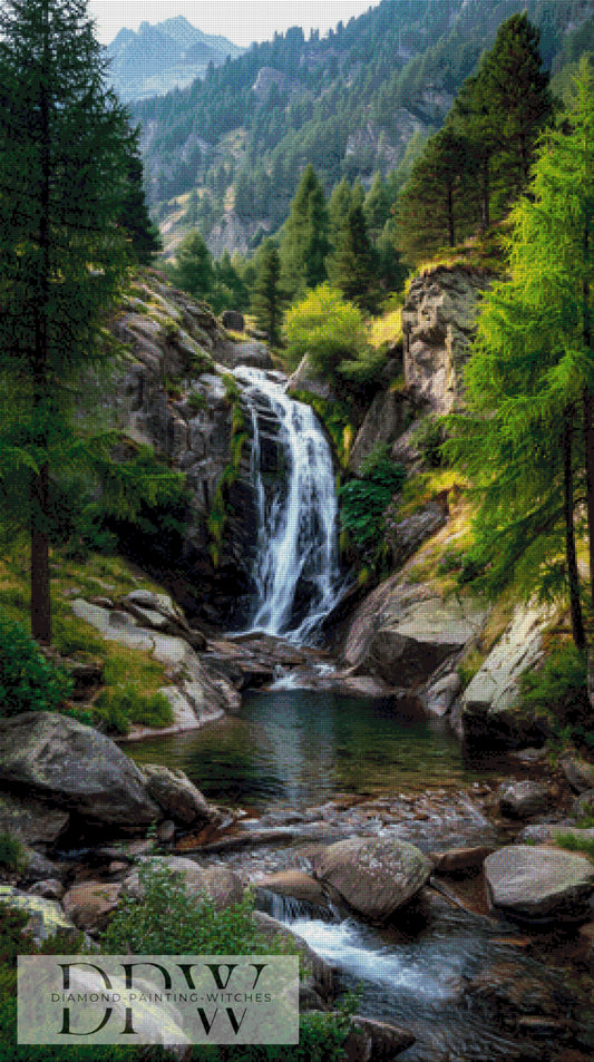 Wasserfall by QN 70x125cm mit 195 Farben DPW-4831