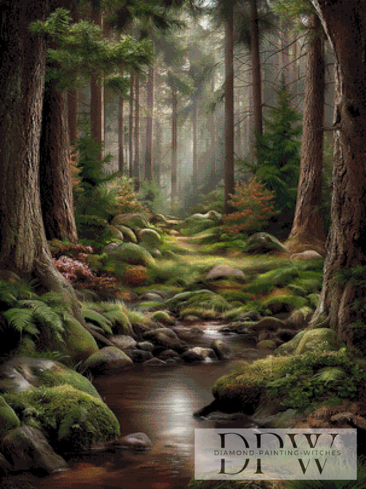Wald der Stille by CleoDora 75x100cm mit 125 Farben DPW-4832