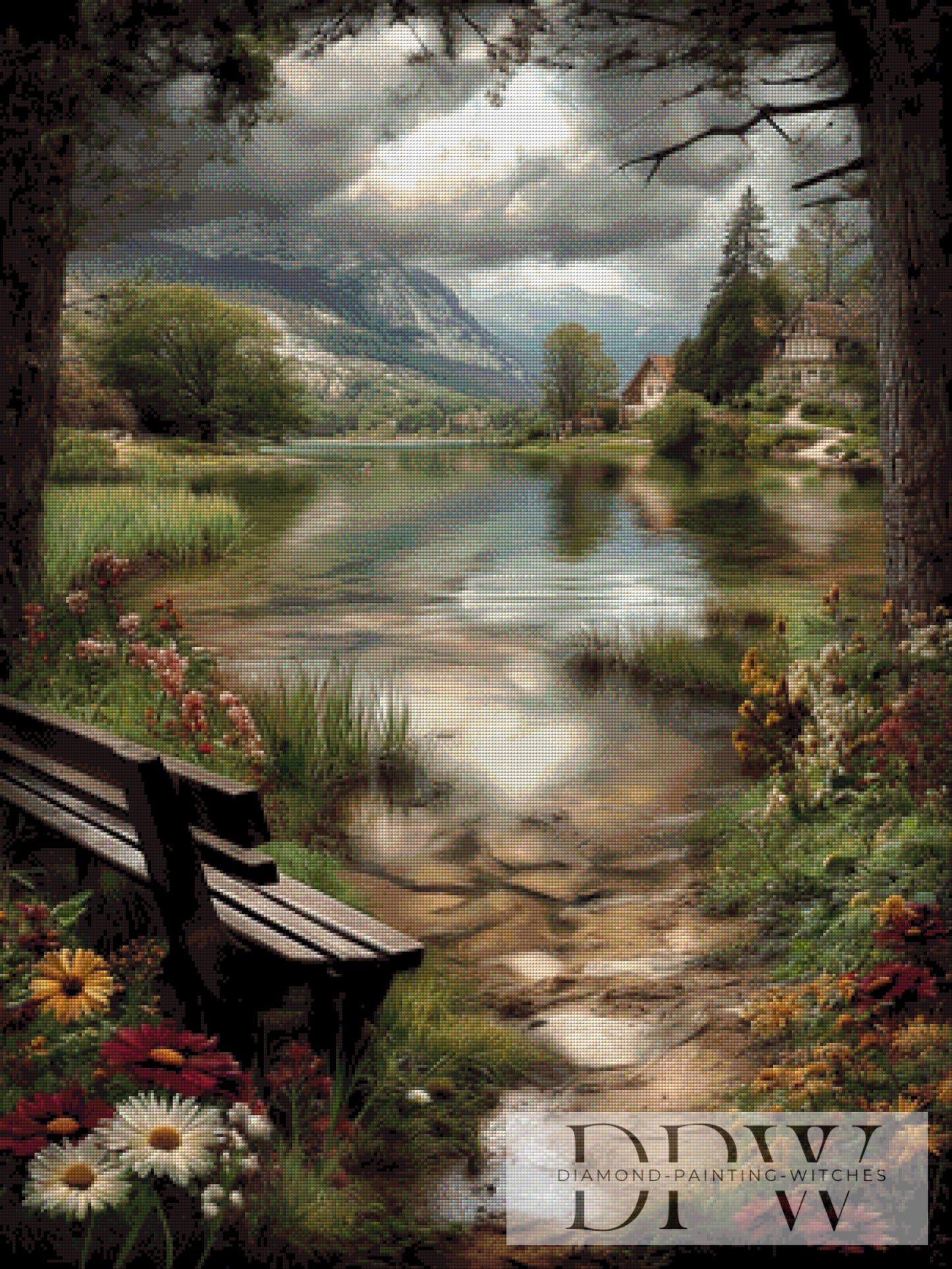 Das leise Wasser by CleoDora 75x100cm mit 160 Farben DPW-4833