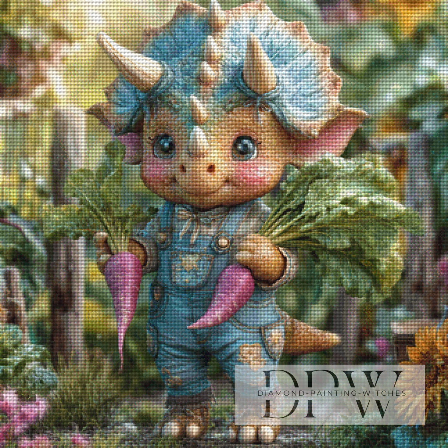 Karli der kleine Gärtner by Lisa Morgan 80x80cm mit 260 Farben DPW-5123