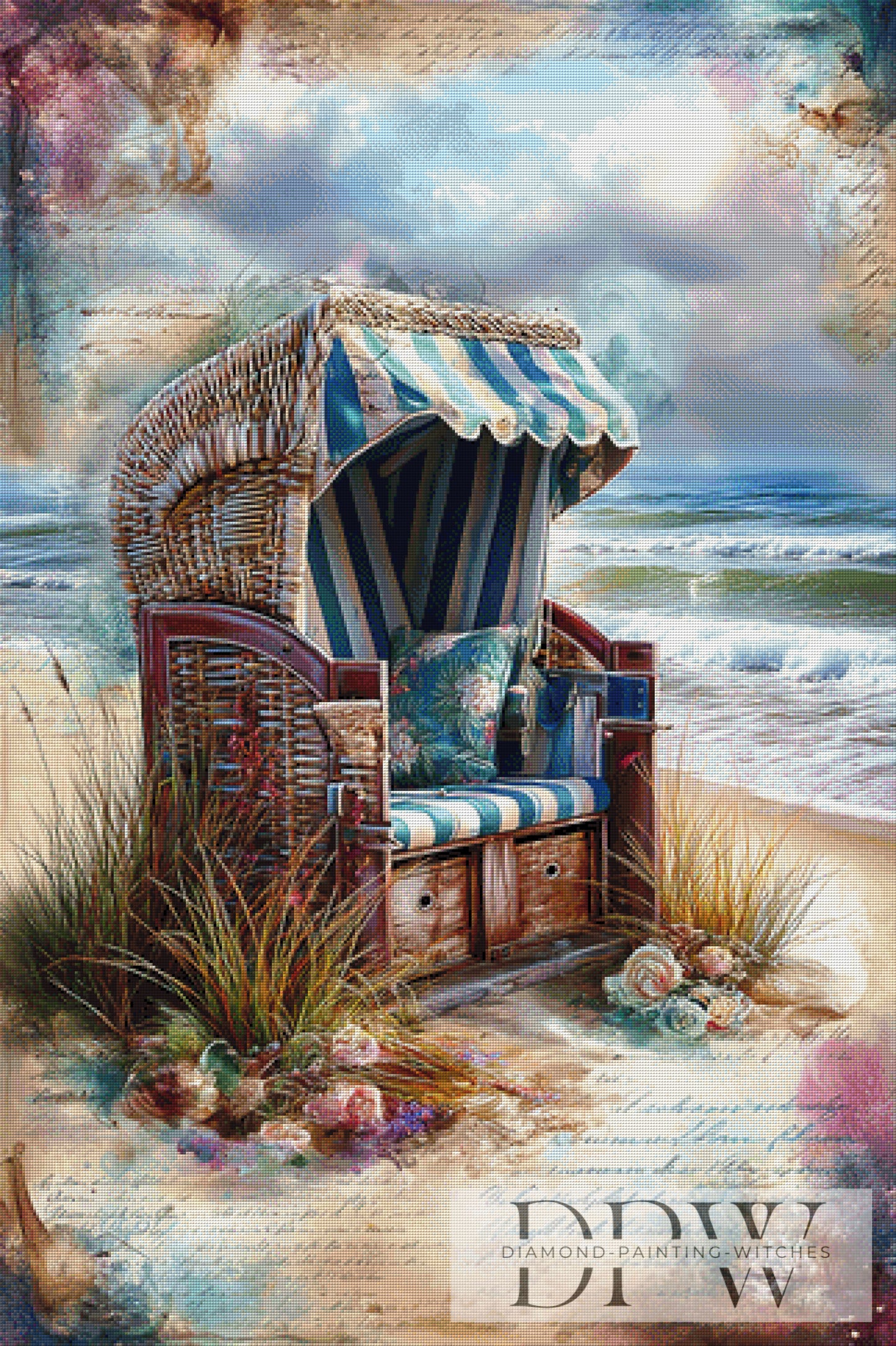 Vintage Strandkorb by ellufija 80x120cm mit 270 Farben DPW-4835