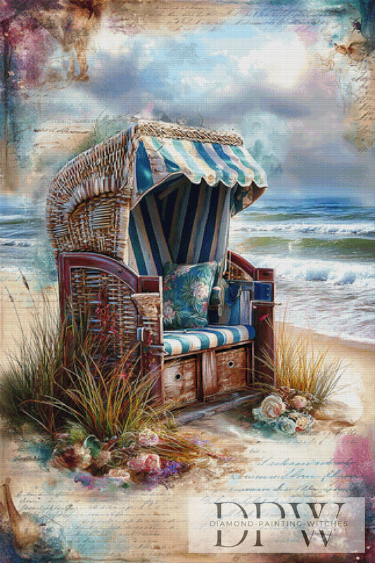 Vintage Strandkorb by ellufija 80x120cm mit 270 Farben DPW-4835