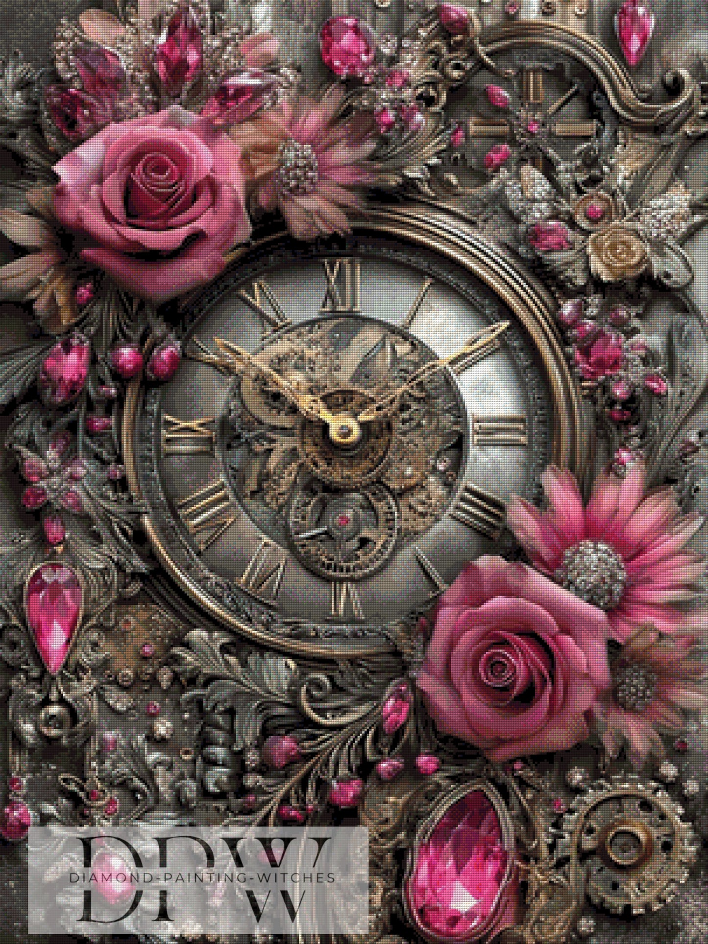 Clockwork Rose by CleoDora 75x100cm mit 180 Farben DPW-4856