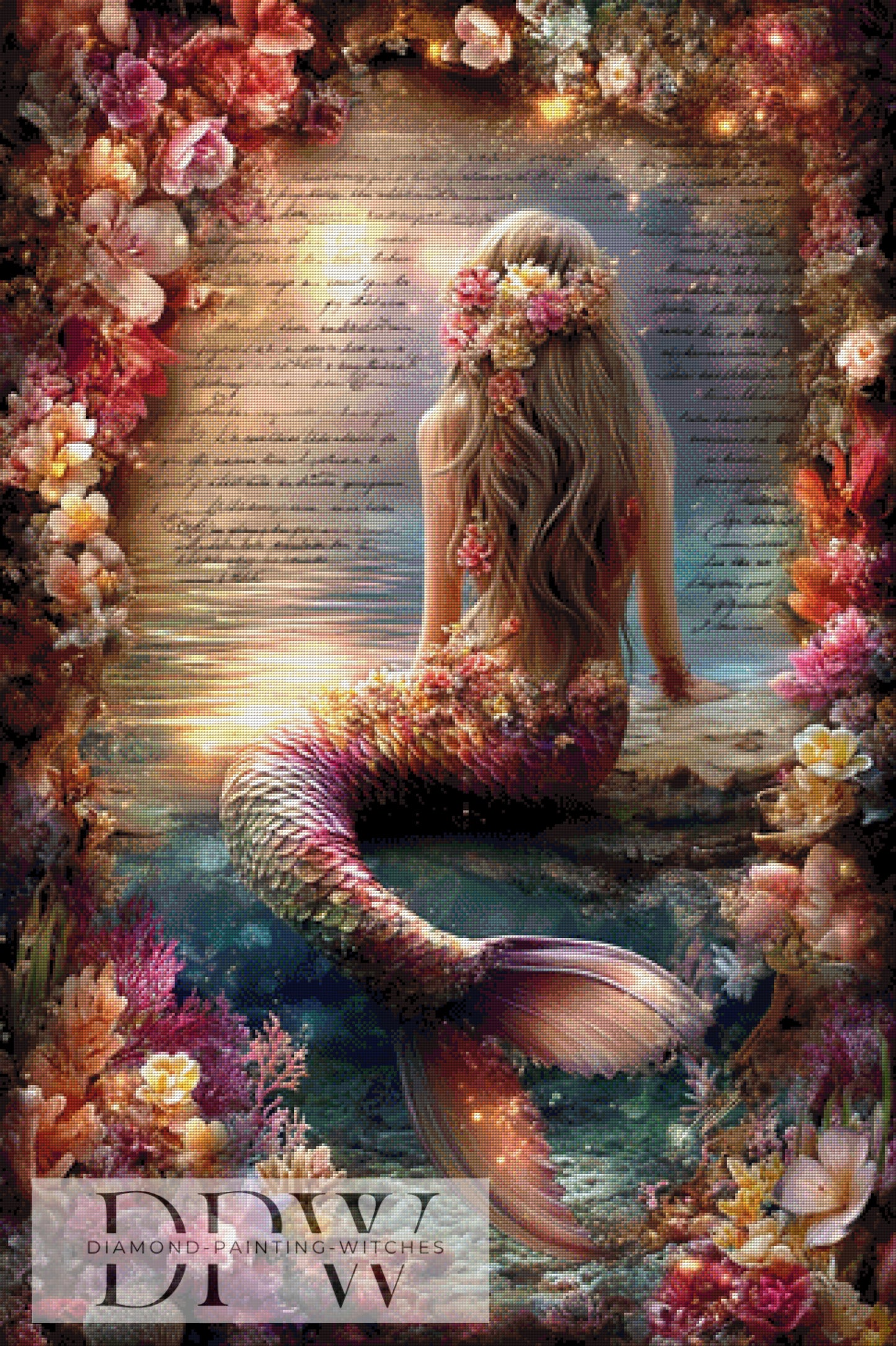 Vintage Meerjungfrau by ellufija 80x120cm mit 300 Farben DPW-4860