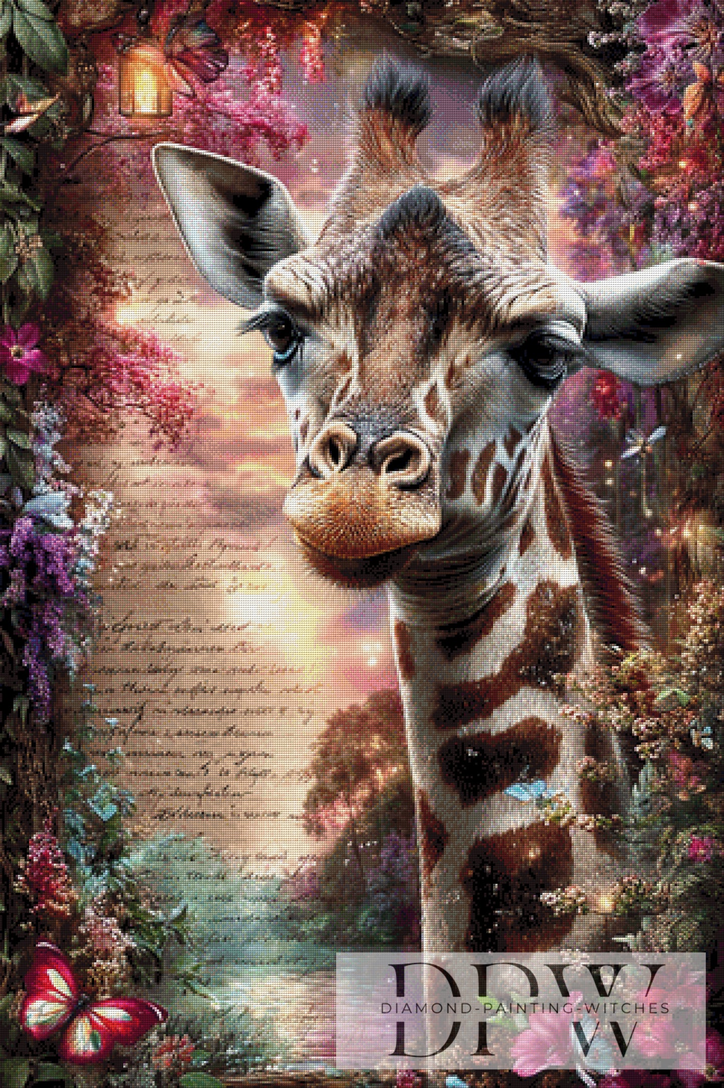 Vintage Giraffe by ellufija 80x120cm mit 320 Farben DPW-4863