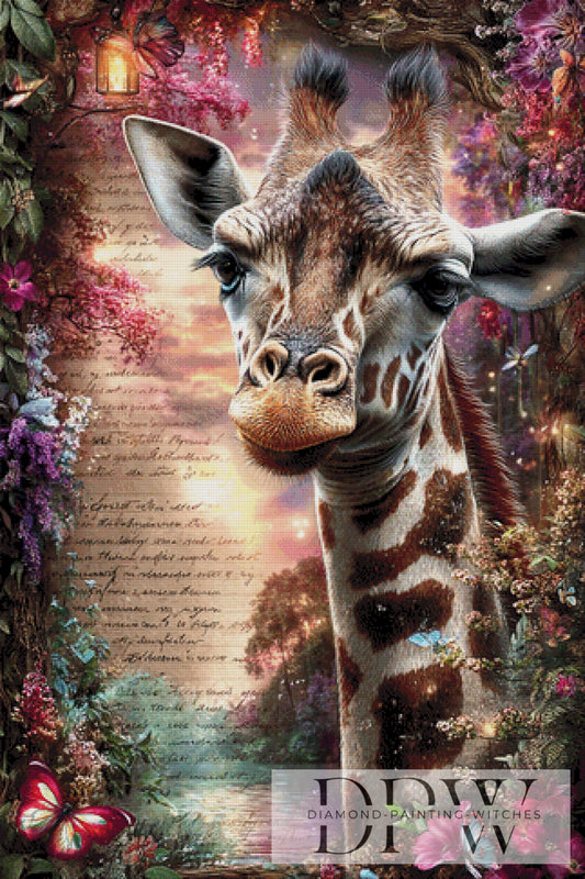 Vintage Giraffe by ellufija 80x120cm mit 320 Farben DPW-4863