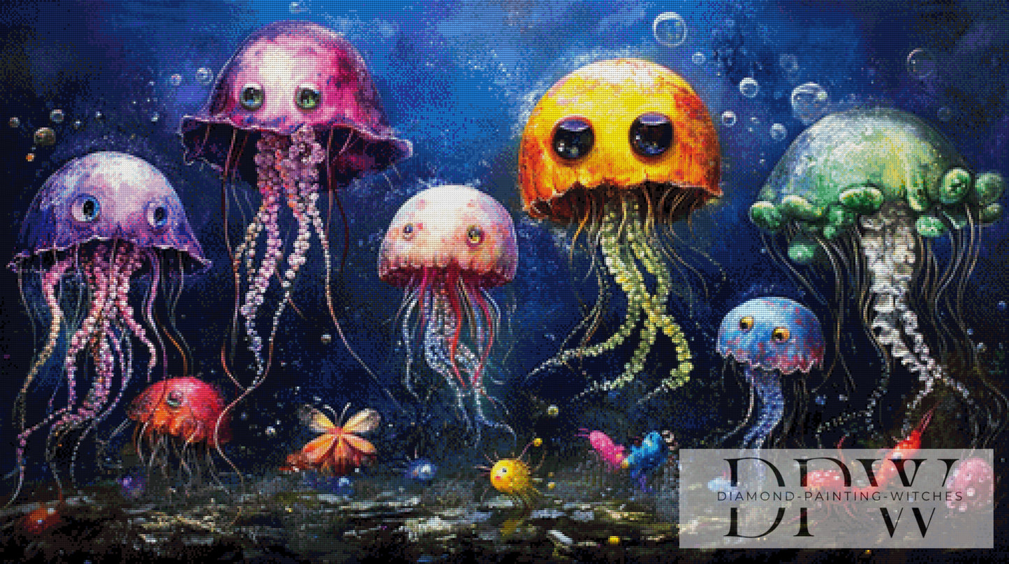Festival Jelly fishies by Pixxel Pics 125x70cm mit 370 Farben DPW-4867