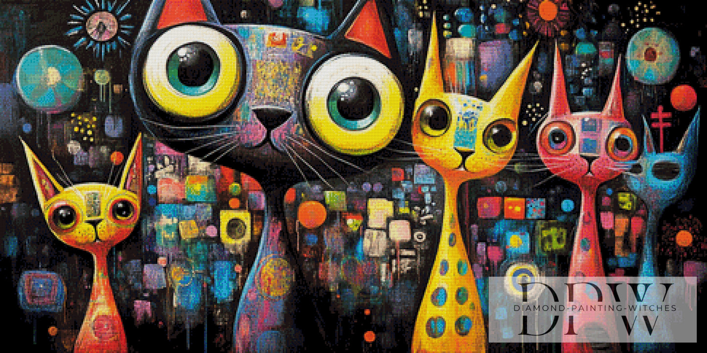 Festival Cats by Pixxel Pics 120x60cm mit 360 Farben DPW-4868