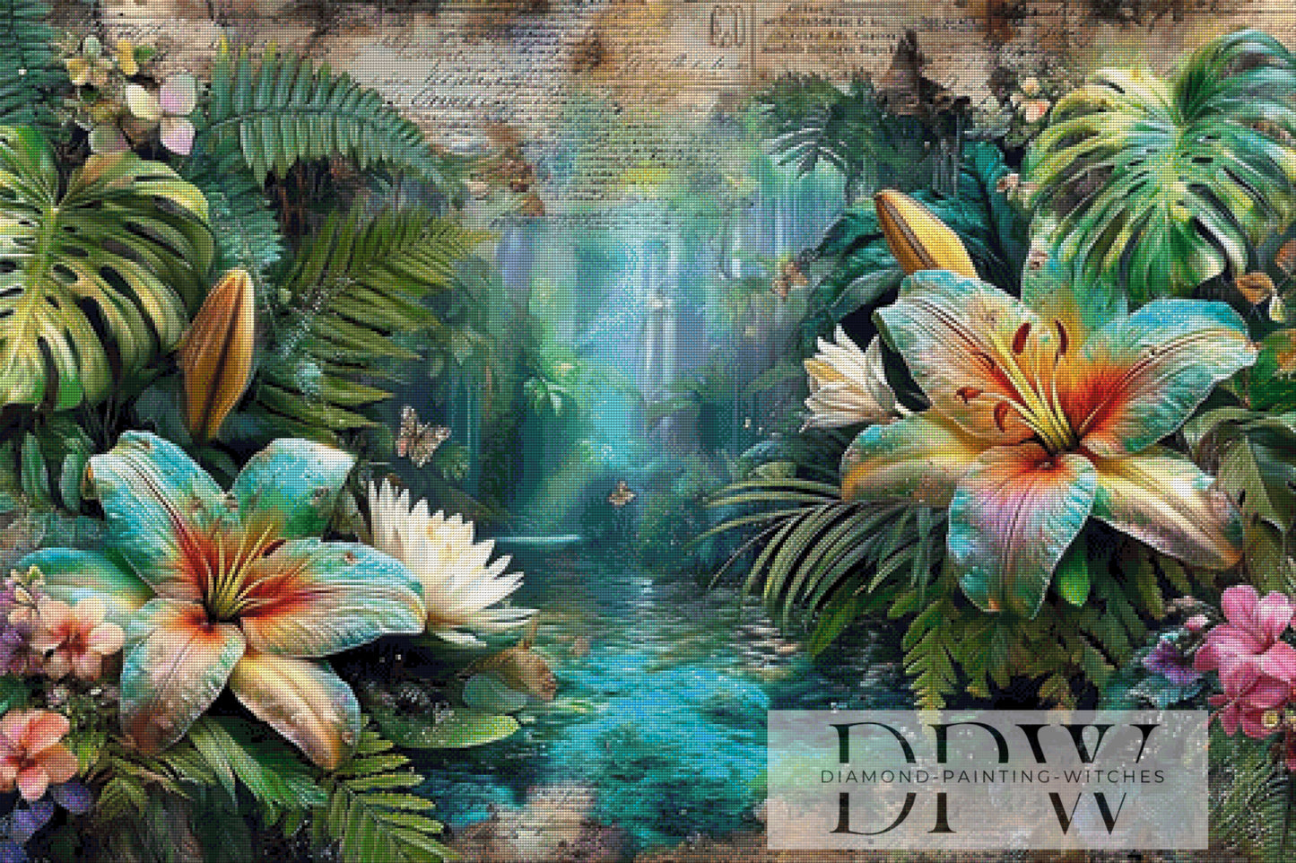 Vintage Dschungel II by ellufija 120x80cm mit 340 Farben DPW-4883