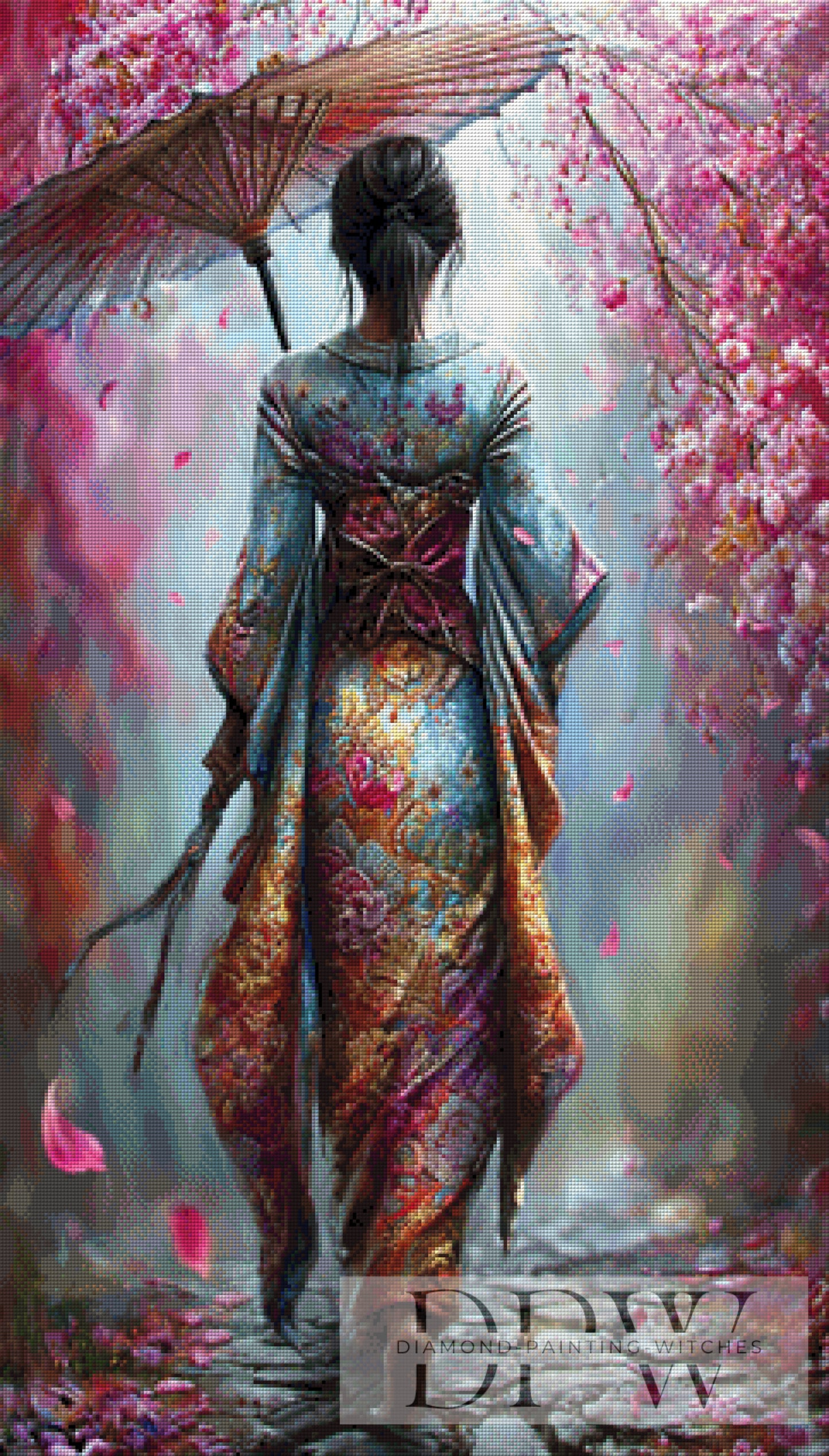 Der Weg im Blütenwind by Elly_A.I. 60x105cm mit 270 Farben DPW-4896