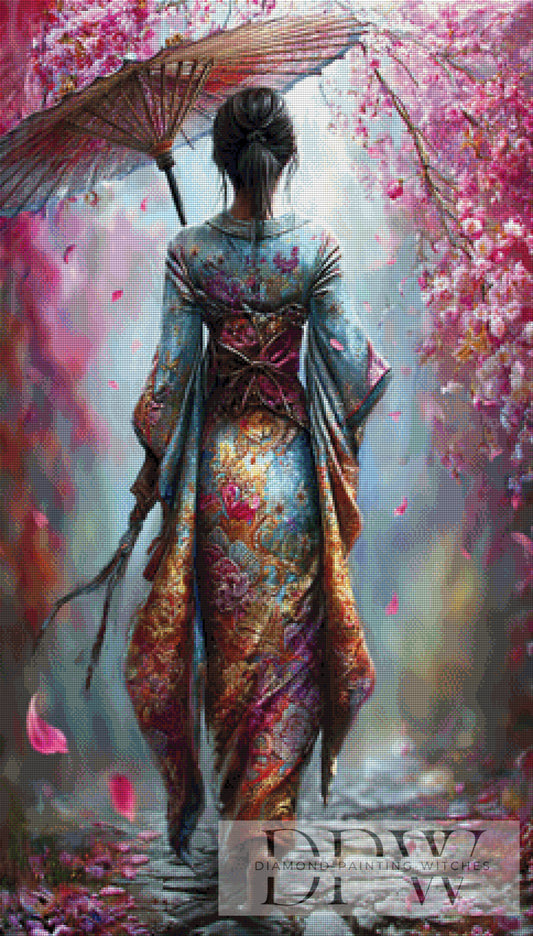 Der Weg im Blütenwind by Elly_A.I. 60x105cm mit 270 Farben DPW-4896