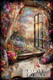 Vintage Fenster zum Paradies by ellufija mit 330 Farben