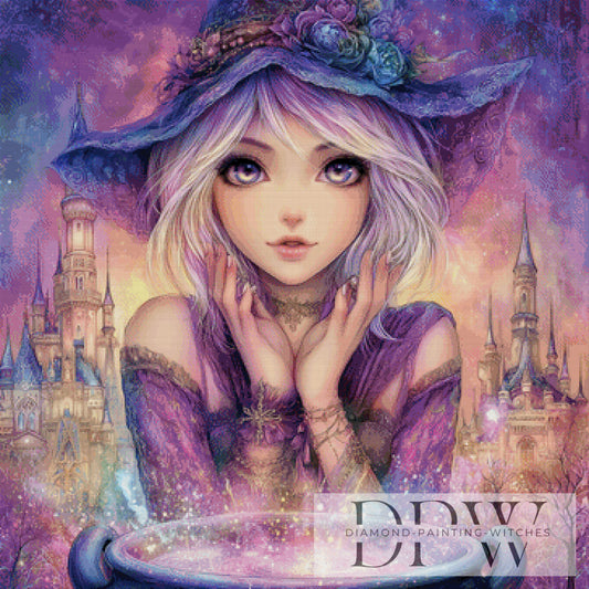 Die Magie der violetten Nacht by _Sweet_Loco_AI 90x90cm mit 200 Farben DPW-4978