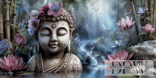 Lotusbuddha by Sweet_Loco_AI 130x65cm mit 170 Farben DPW-5013