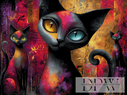 Wo Katzen die Stille färben by CreatiVart 100x75cm 250 Farben DPW-5015