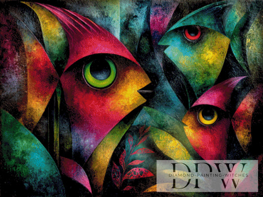 Wo Farben zu Fischen werden by CreatiVart 100x75cm 290 Farben DPW-5017