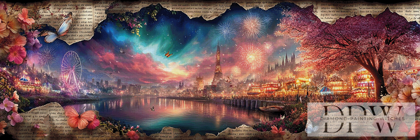 Paris bei Nacht by ellufija 300x100cm mit 380 Farben DPW-5028