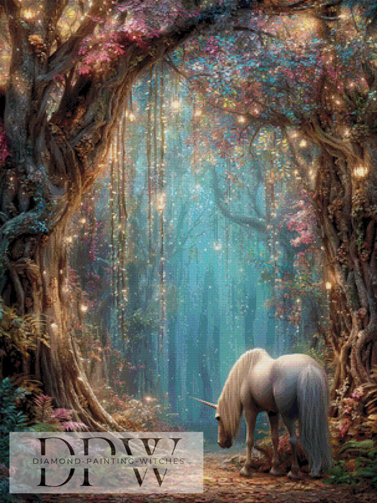Moonlit Unicorn by Elly_A.I. 75x100cm mit 250 Farben DPW-5042